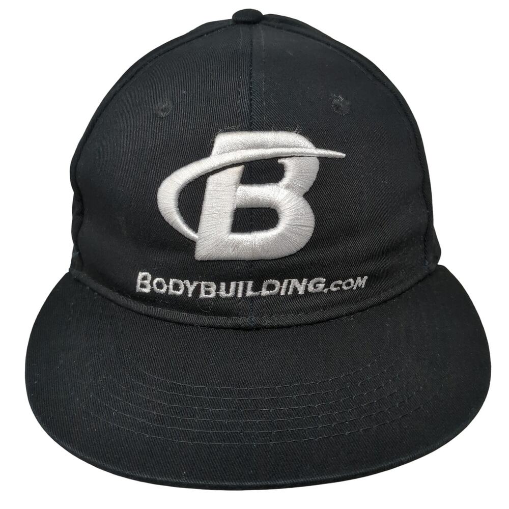 Body Building Snapback Cap Black One Size Embroidered Authentic Wicked Wear